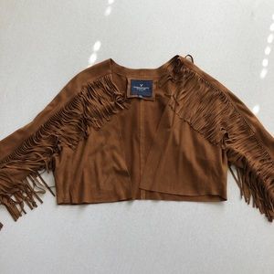American Eagle Suede Fringe Jacket